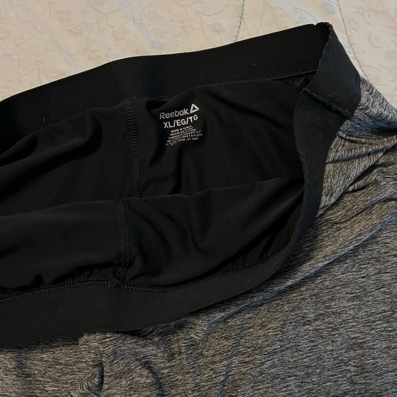 Reebok athletic layered shorts; grey & black.  Gently used condition. - Picture 4 of 8